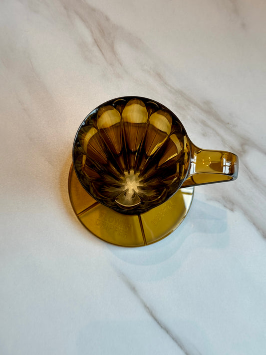 DEEP 27 FLOWER DRIPPER - CLEAR BROWN