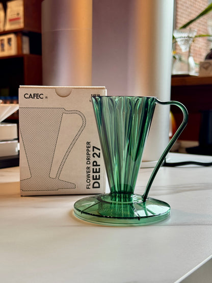 DEEP 27 FLOWER DRIPPER - CLEAR DARK GREEN