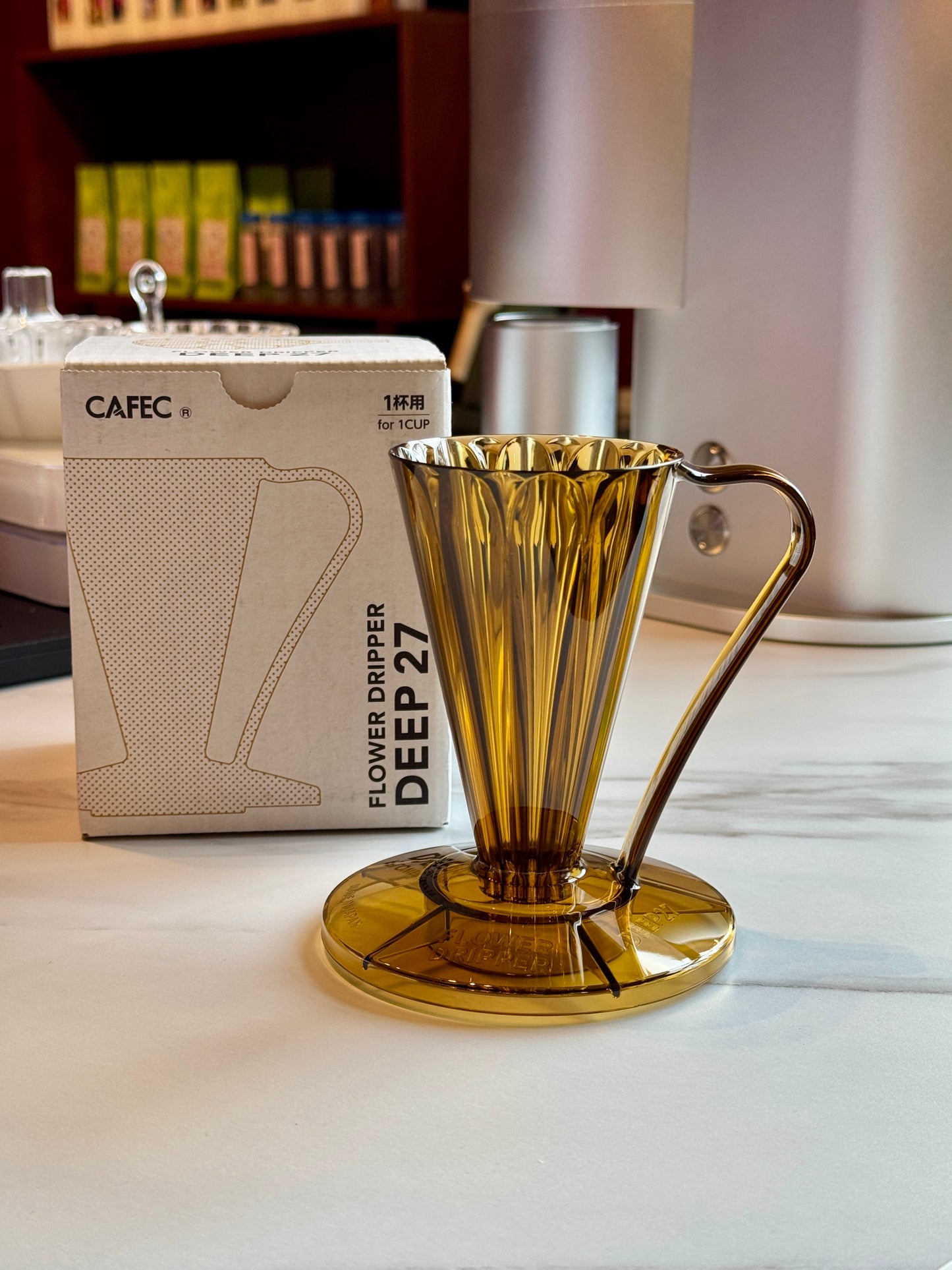 DEEP 27 FLOWER DRIPPER - CLEAR BROWN