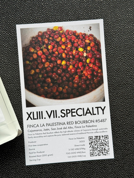 FINCA LA PALESTINA #5487 - RED BOURBON, WASHED - PERU