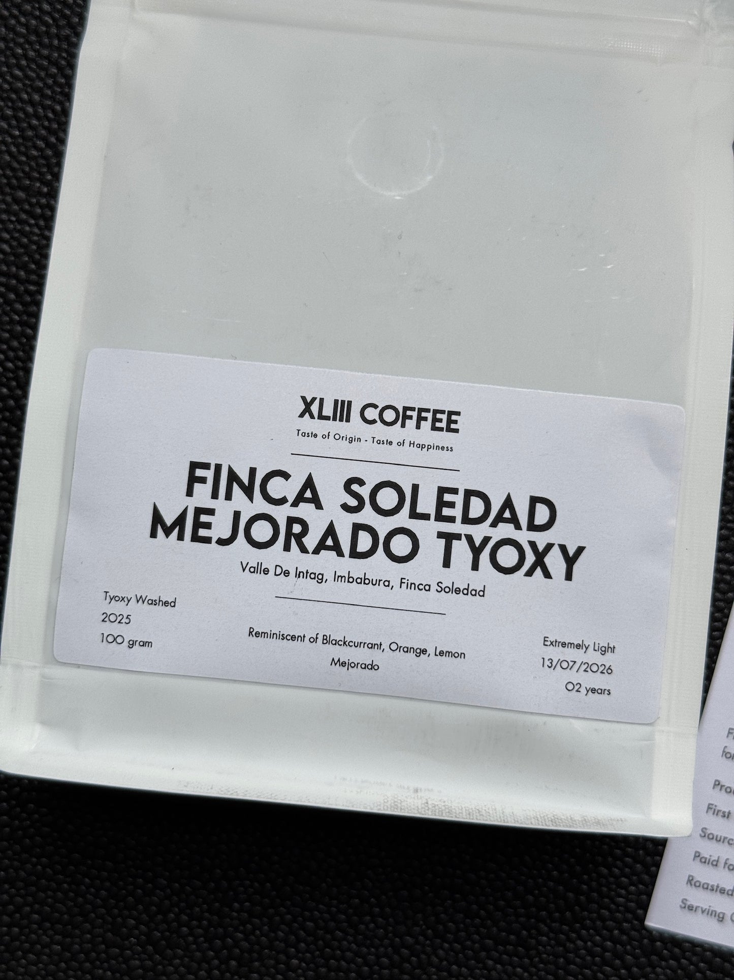 FINCA SOLEDAD - MEJORADO, TYOXY WASHED - ECUADOR